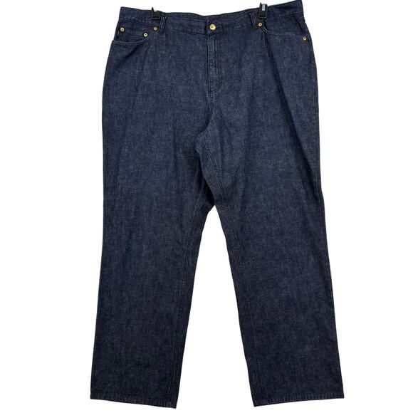 Ralph Lauren Denim - Ralph Lauren High Rise Jeans Size 22W Dark Wash 100% Cotton Straight Y2K